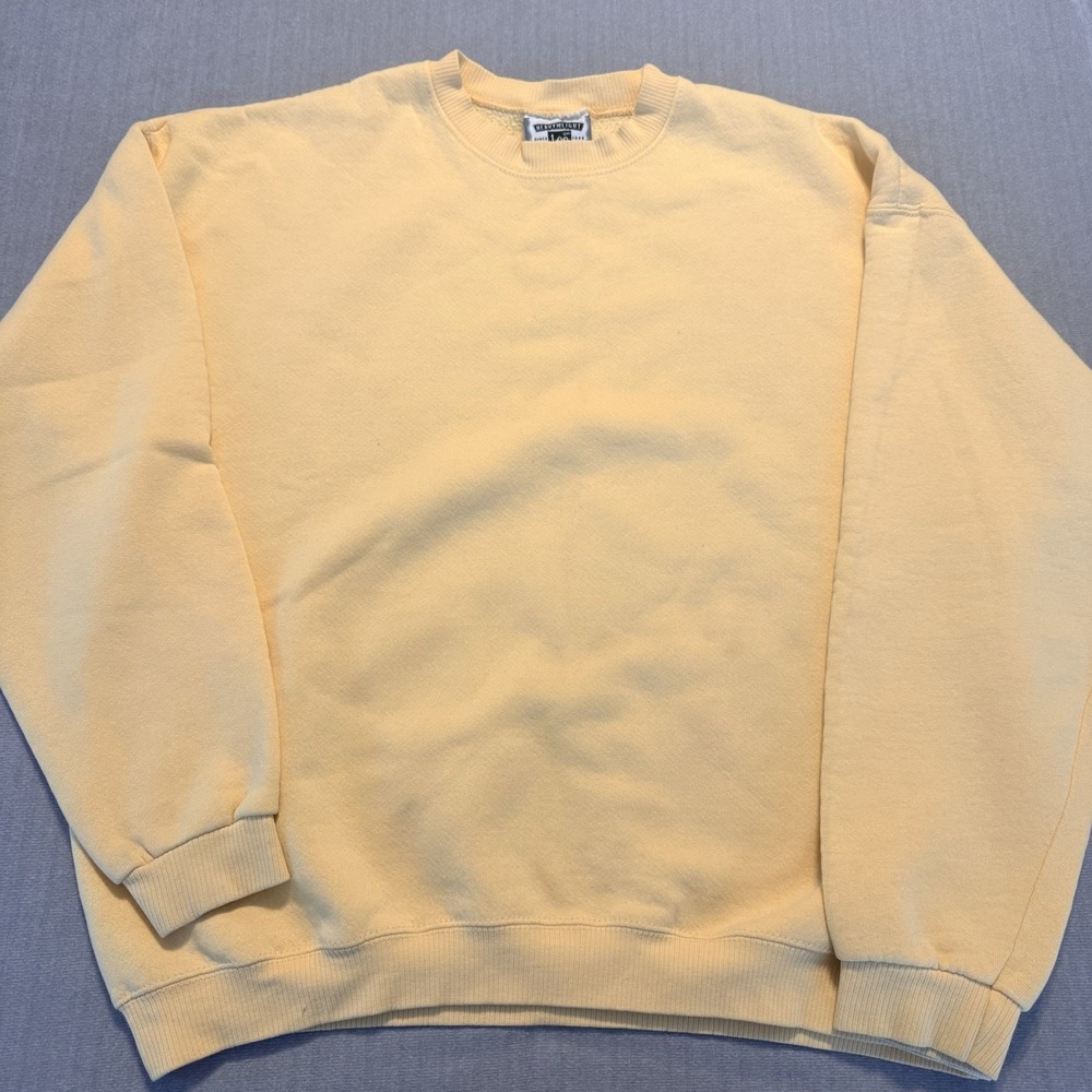 Vintage Lee Heavyweight Sweatshirt XL Yellow Made USA Blank Crewneck 90s